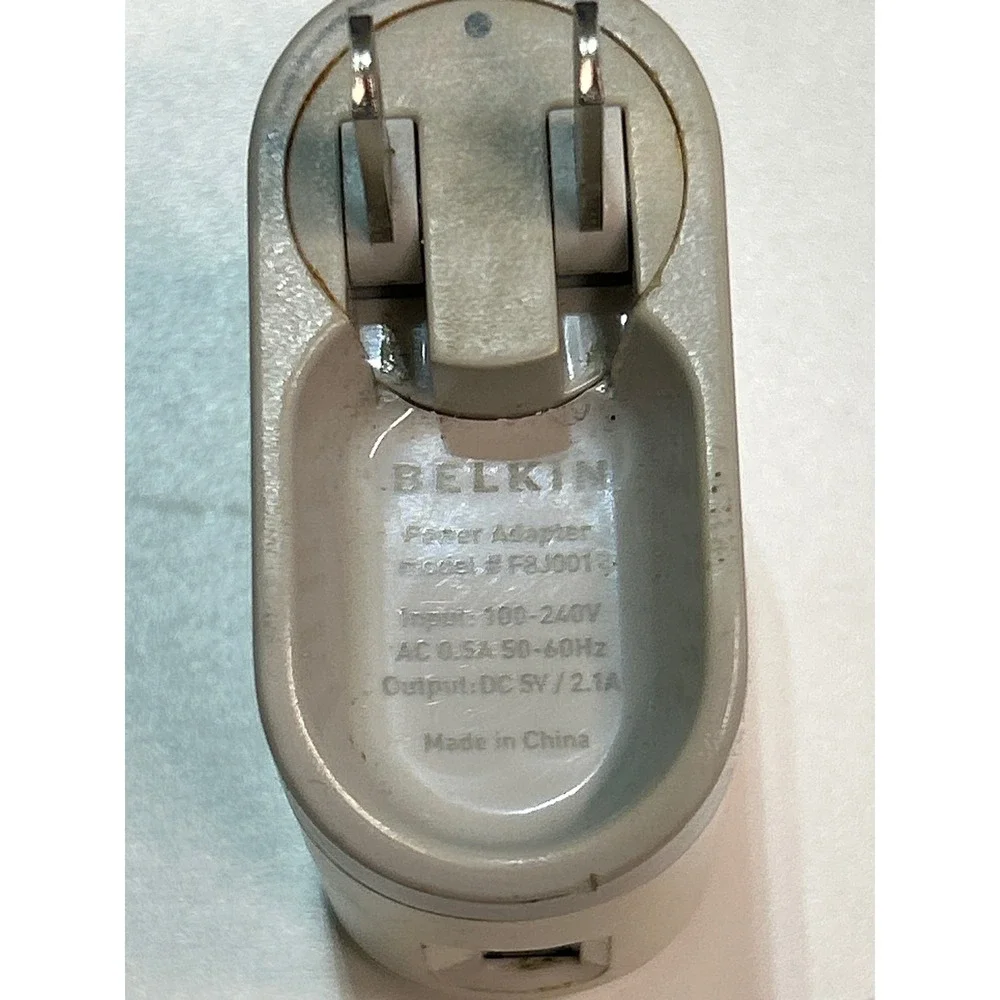 Belkin Wall Charger AC Power Adapter USB Port Plug‎ In Beige